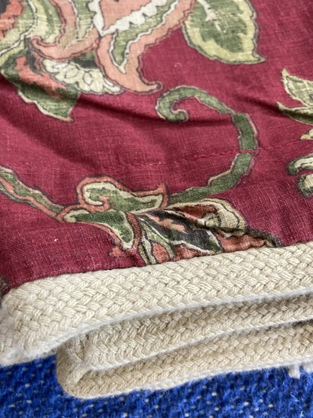 2 Pc Set Chaps Ralph Lauren Annabelle Standard Pillow Shams Red Jacobean Floral